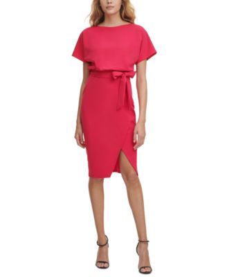 Kensie Blouson Wrap Dress In Pink | ModeSens
